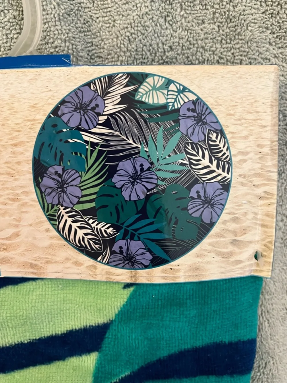 Sun & Sky Round Tropical Leaf Beach Towel